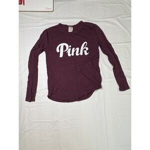 Womens Pink by VS Red long sleeve shirt, Size Extra Small